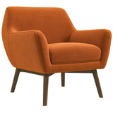 Panom Burnt Orange Velvet Lounge Chair by Ashcroft Furniture at Eve Furniture