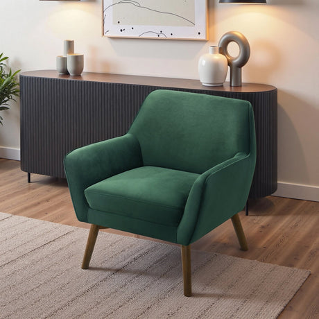 Panom Forest Green Velvet Lounge Chair by Ashcroft Furniture at Eve Furniture