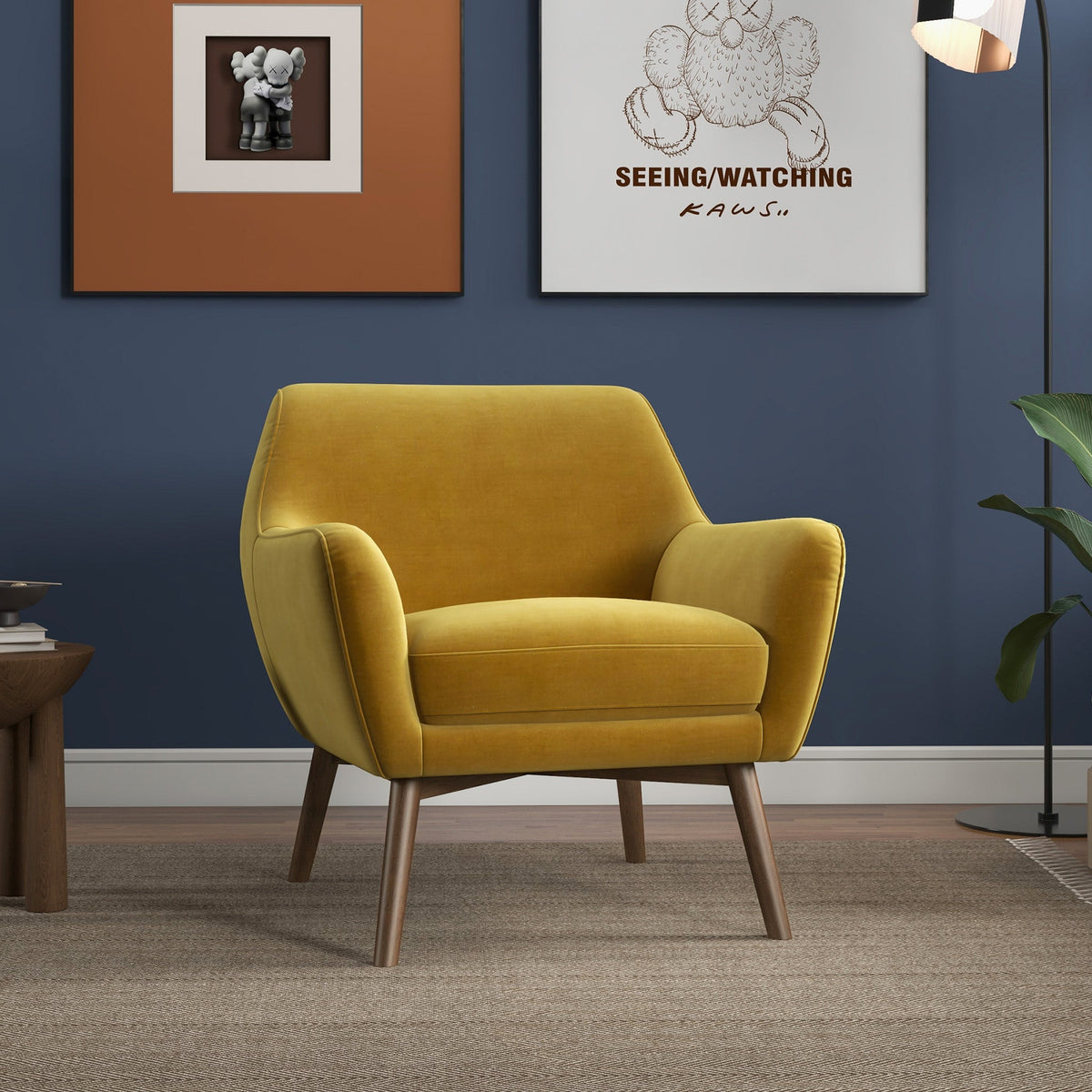 Panom Gold Velvet Lounge Chair by Ashcroft Furniture at Eve Furniture