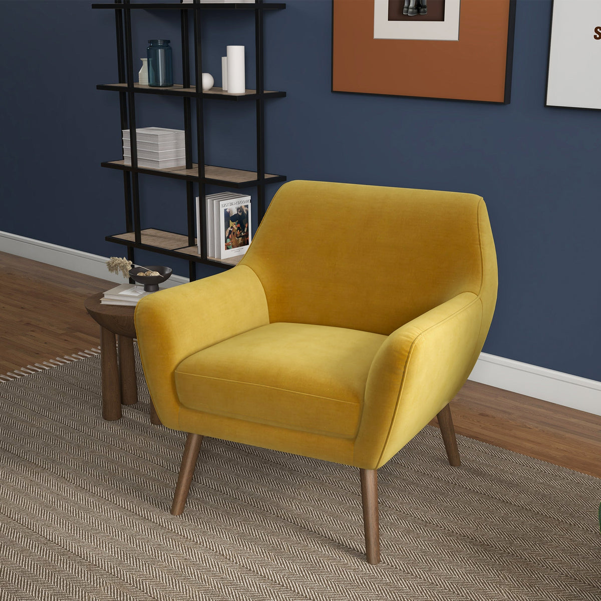 Panom Gold Velvet Lounge Chair by Ashcroft Furniture at Eve Furniture