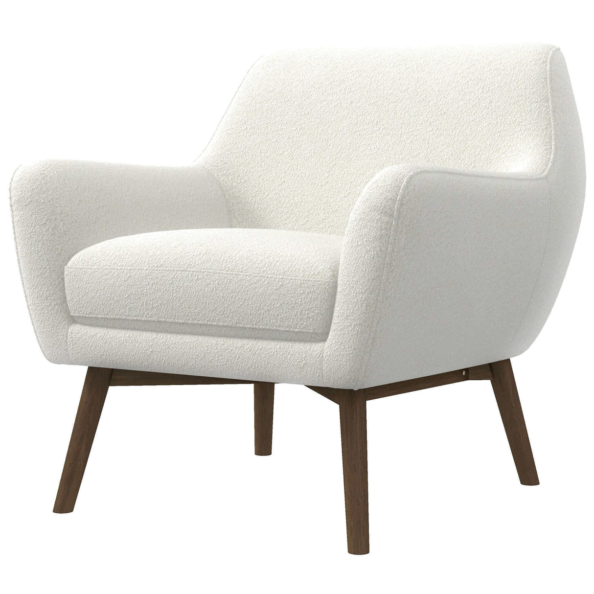 Panom White Boucle Lounge Chair by Ashcroft Furniture at Eve Furniture