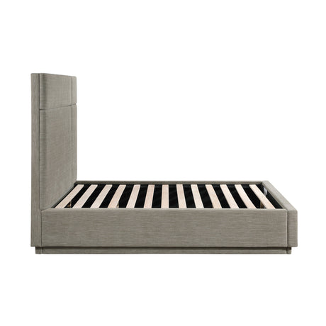 Paola Forest Green Queen Upholstered Platform Bed by Homelegance at Eve Furniture