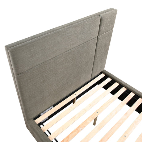 Paola Forest Green Queen Upholstered Platform Bed by Homelegance at Eve Furniture