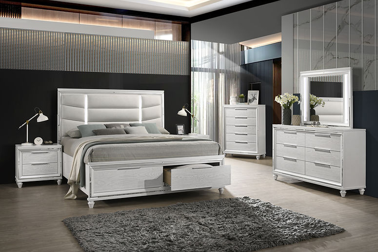 Paola Pale Almond Platform Bedroom Set by New Era Innovations at Eve Furniture