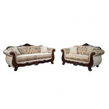 Paolini Light Brown/Dark Cherry 2-Piece Living Room Set by Furniture of America at Eve Furniture
