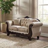 Paolini Light Brown/Dark Cherry 2-Piece Living Room Set by Furniture of America at Eve Furniture