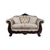 Paolini Light Brown/Dark Cherry 2-Piece Living Room Set by Furniture of America at Eve Furniture