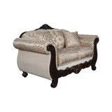 Paolini Light Brown/Dark Cherry 2-Piece Living Room Set by Furniture of America at Eve Furniture
