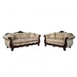 Paolini Light Brown/Dark Cherry 2-Piece Living Room Set by Furniture of America at Eve Furniture