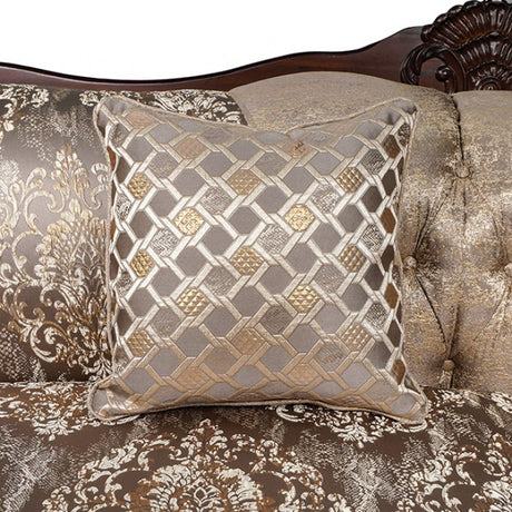 Paolini Light Brown/Dark Cherry Loveseat by Furniture of America at Eve Furniture