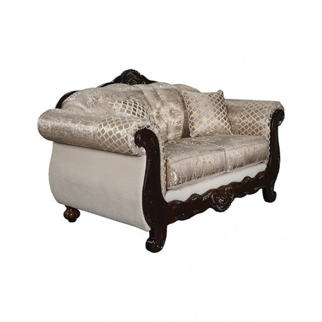 Paolini Light Brown/Dark Cherry Loveseat by Furniture of America at Eve Furniture