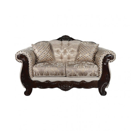 Paolini Light Brown/Dark Cherry Loveseat by Furniture of America at Eve Furniture