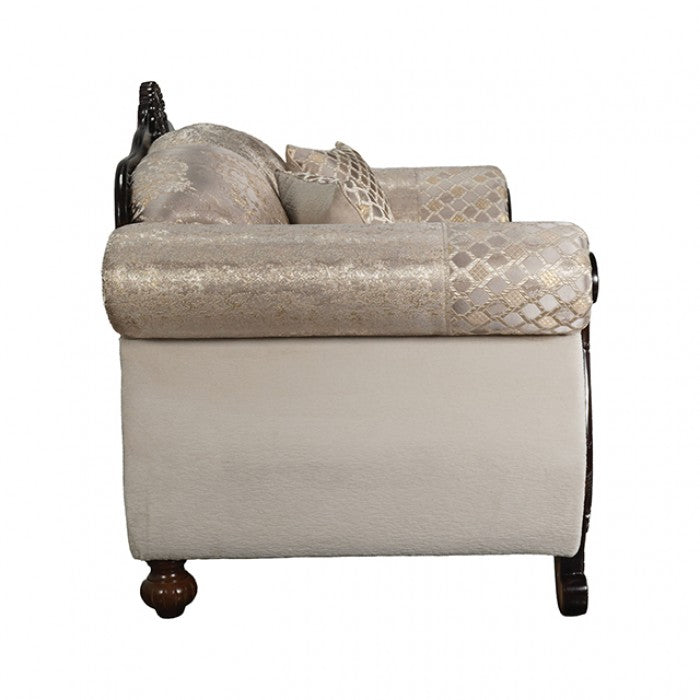 Paolini Light Brown/Dark Cherry Loveseat by Furniture of America at Eve Furniture