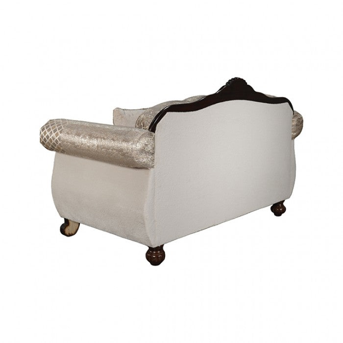 Paolini Light Brown/Dark Cherry Loveseat by Furniture of America at Eve Furniture