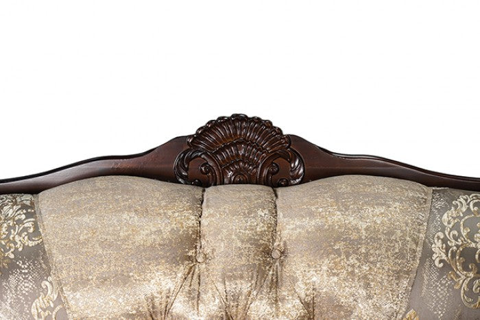 Paolini Light Brown/Dark Cherry Loveseat by Furniture of America at Eve Furniture