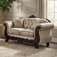 Paolini Light Brown/Dark Cherry Loveseat by Furniture of America at Eve Furniture