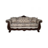Paolini Light Brown/Dark Cherry Sofa by Furniture of America at Eve Furniture