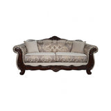 Paolini Light Brown/Dark Cherry Sofa by Furniture of America at Eve Furniture