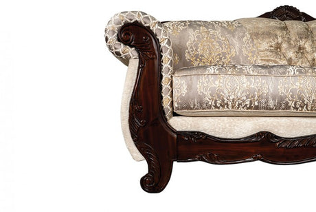 Paolini Light Brown/Dark Cherry Sofa by Furniture of America at Eve Furniture