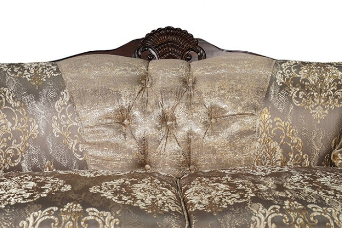 Paolini Light Brown/Dark Cherry Sofa by Furniture of America at Eve Furniture
