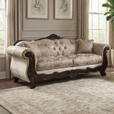 Paolini Light Brown/Dark Cherry Sofa by Furniture of America at Eve Furniture