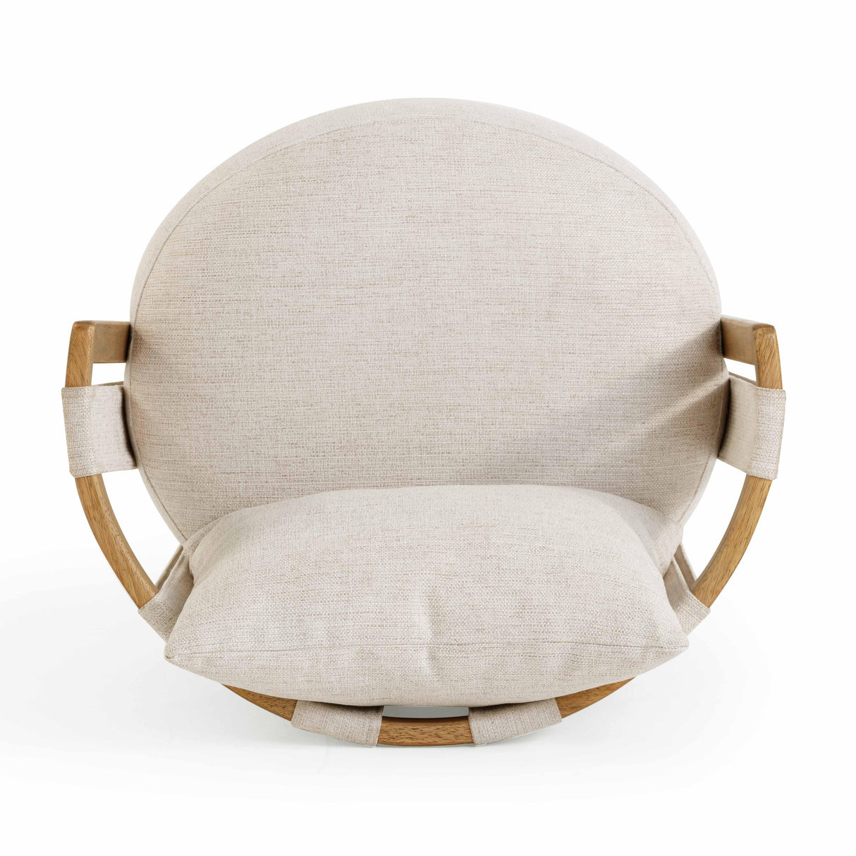 Paolo Cream Textured Weave Swivel Chair by TOV Furniture at Eve Furniture