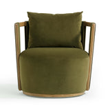 Paolo Green Upcycled Distressed Velvet Swivel Chair by TOV Furniture at Eve Furniture