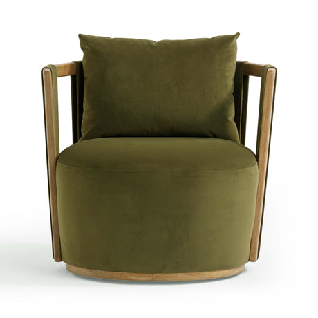 Paolo Green Upcycled Distressed Velvet Swivel Chair by TOV Furniture at Eve Furniture