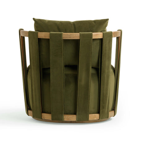 Paolo Green Upcycled Distressed Velvet Swivel Chair by TOV Furniture at Eve Furniture