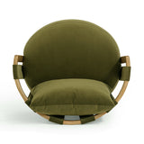Paolo Green Upcycled Distressed Velvet Swivel Chair by TOV Furniture at Eve Furniture