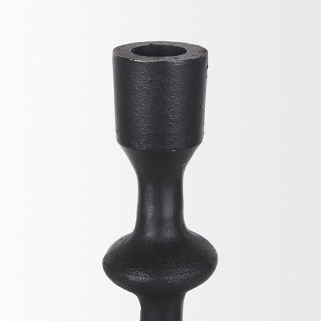 Paolo Matte Black Metal Candle Holder (Set of 3) by Mercana at Eve Furniture
