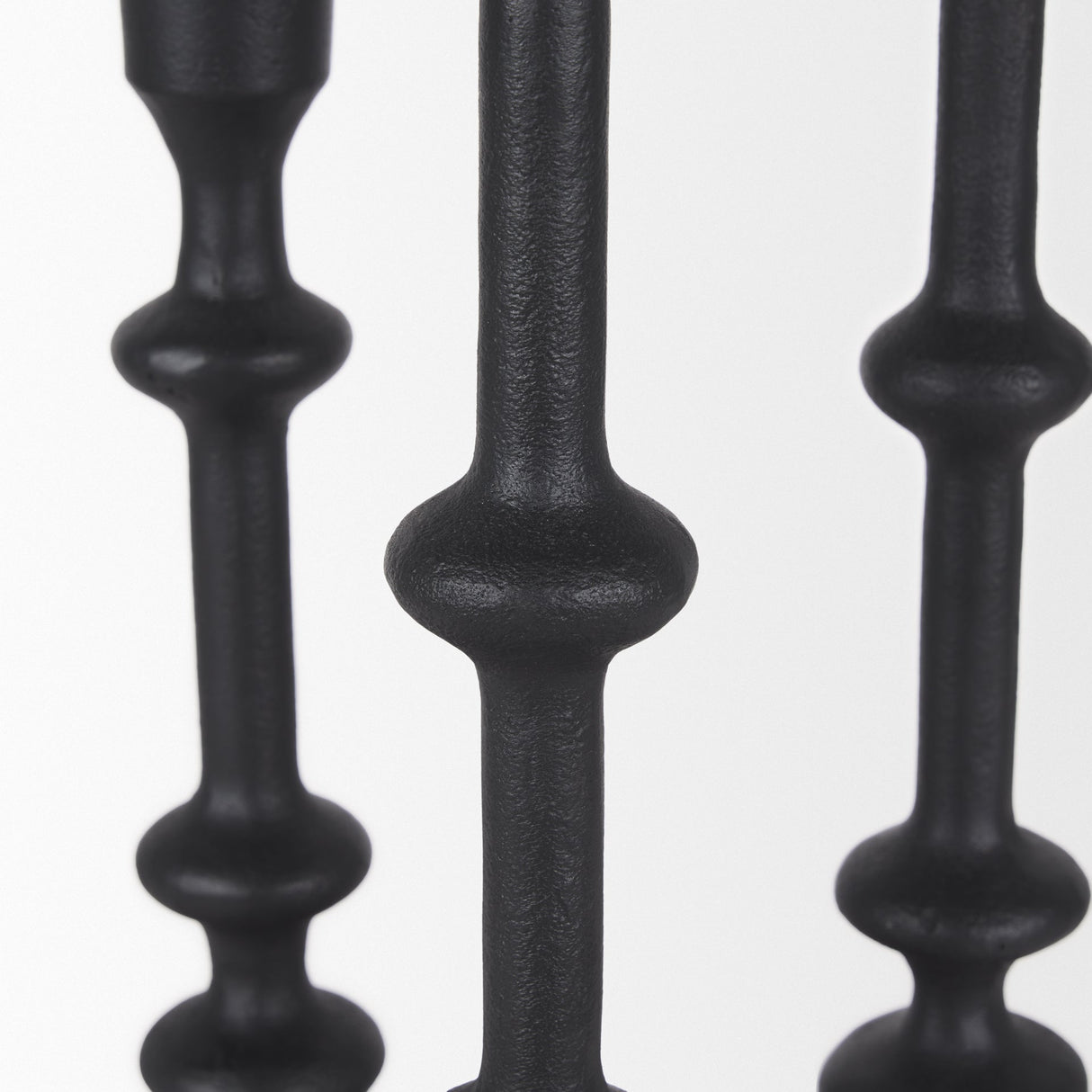 Paolo Matte Black Metal Candle Holder (Set of 3) by Mercana at Eve Furniture