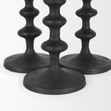 Paolo Matte Black Metal Candle Holder (Set of 3) by Mercana at Eve Furniture