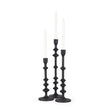 Paolo Matte Black Metal Candle Holder (Set of 3) by Mercana at Eve Furniture