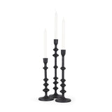Paolo Matte Black Metal Candle Holder (Set of 3) by Mercana at Eve Furniture