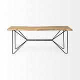 Papillion I 66L x 16W Blonde Wood and Iron Console Table by Mercana at Eve Furniture