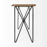 Papillion I 66L x 16W Blonde Wood and Iron Console Table by Mercana at Eve Furniture