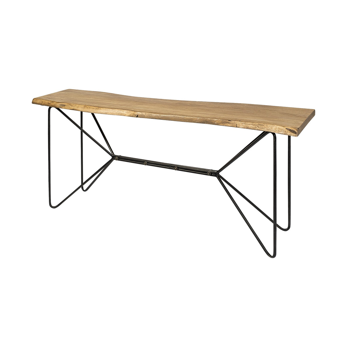 Papillion I 66L x 16W Blonde Wood and Iron Console Table by Mercana at Eve Furniture