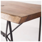 Papillion I 66L x 16W Natural Solid Wood and Iron Console Table by Mercana at Eve Furniture