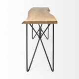 Papillion I Blonde Wood and Iron Console Table by Mercana at Eve Furniture