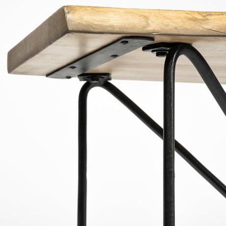 Papillion I Blonde Wood and Iron Console Table by Mercana at Eve Furniture
