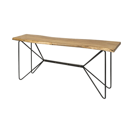 Papillion I Blonde Wood and Iron Console Table by Mercana at Eve Furniture