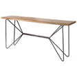Papillion I Natural Solid Wood and Iron Console Table by Mercana at Eve Furniture