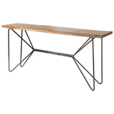 Papillion I Natural Solid Wood and Iron Console Table by Mercana at Eve Furniture