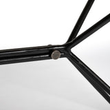 Papillion II Rectangular Blonde Live Edge Sold Wood Top Black Metal Base Dining Table by Mercana at Eve Furniture