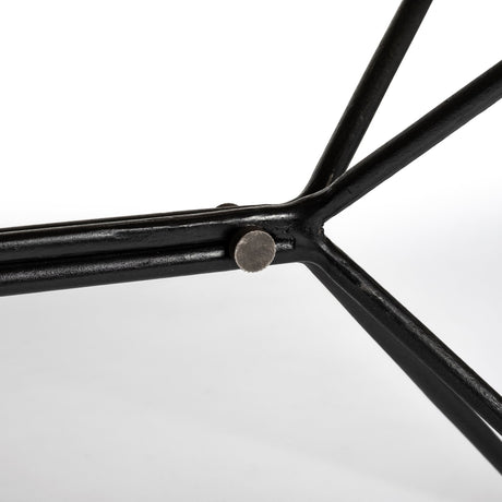 Papillion II Rectangular Blonde Live Edge Sold Wood Top Black Metal Base Dining Table by Mercana at Eve Furniture