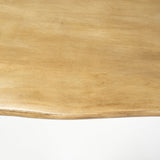 Papillion II Rectangular Blonde Live Edge Sold Wood Top Black Metal Base Dining Table by Mercana at Eve Furniture