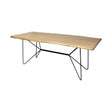 Papillion II Rectangular Blonde Live Edge Sold Wood Top Black Metal Base Dining Table by Mercana at Eve Furniture