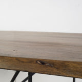 Papillion II Rectangular Natural Wood Top W/Black Iron Base Dining Table by Mercana at Eve Furniture