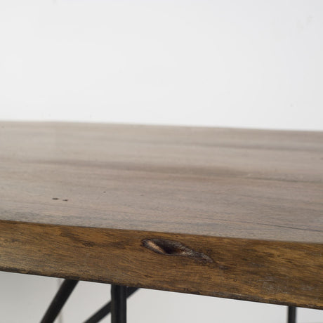 Papillion II Rectangular Natural Wood Top W/Black Iron Base Dining Table by Mercana at Eve Furniture